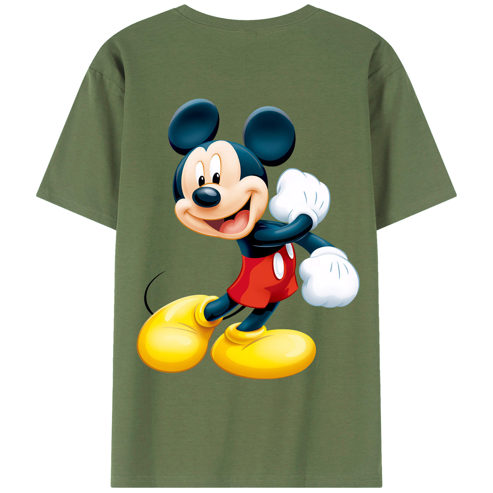 （画像用） ミッキーマウス Mickey Mouse 綿100％ メンズ半袖Tシャツ（バックプリント） 通気性